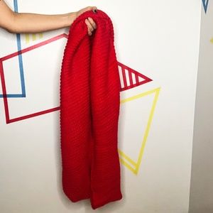 Red Knit Circle Scarf